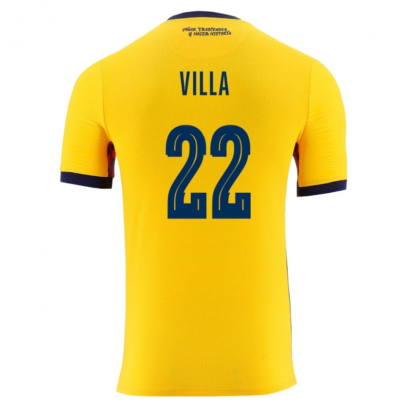 Danxen Dětské Ekvádor Alexis Villa #22 Žlutá Námořnická Domů Hráčské Dresy 26-28 Dres