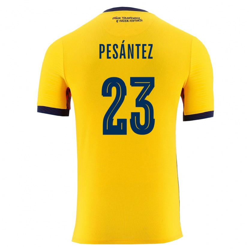 Danxen Dětské Ekvádor Danna Pesantez #23 Žlutá Námořnická Domů Hráčské Dresy 26-28 Dres