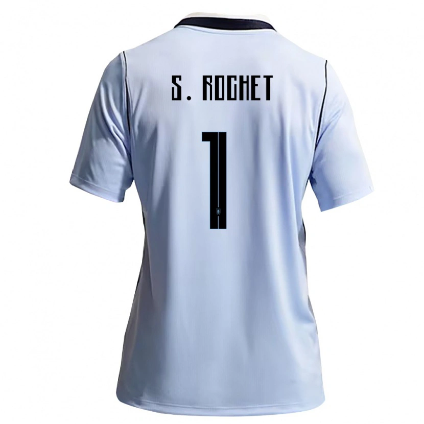 Danxen Dětské Uruguay Sergio Rochet #1 Nebeská Modrá Bílá Domů Hráčské Dresy 26-28 Dres