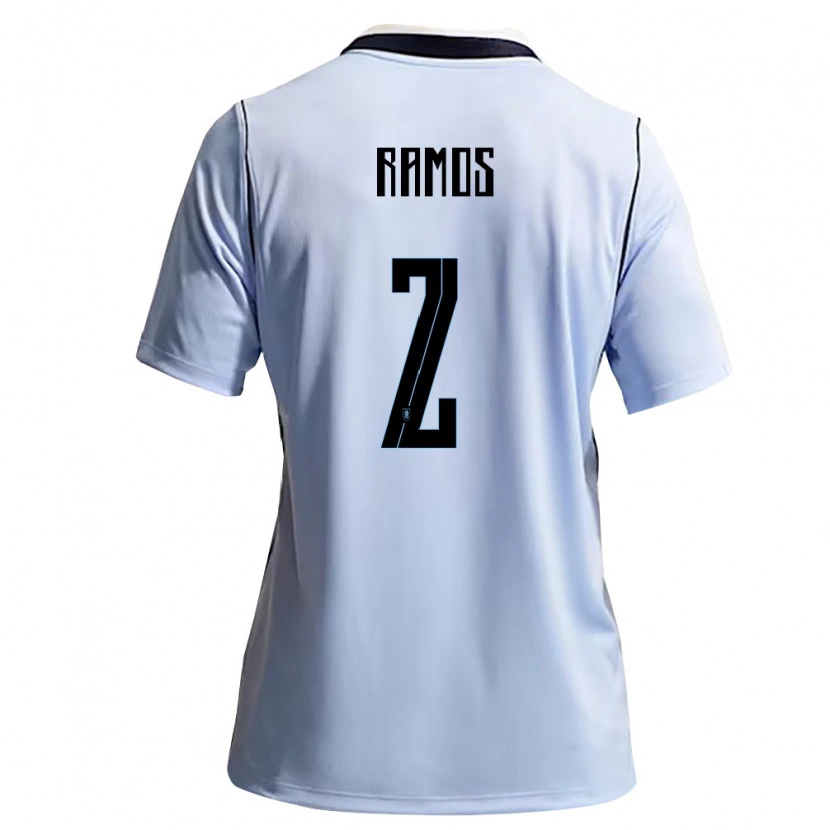 Danxen Dětské Uruguay Nicolás Ramos #2 Nebeská Modrá Bílá Domů Hráčské Dresy 26-28 Dres