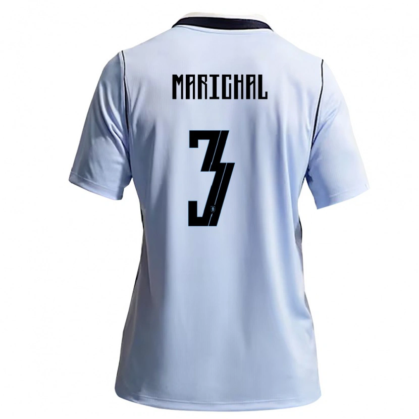 Danxen Dětské Uruguay Nicolás Marichal #3 Nebeská Modrá Bílá Domů Hráčské Dresy 26-28 Dres