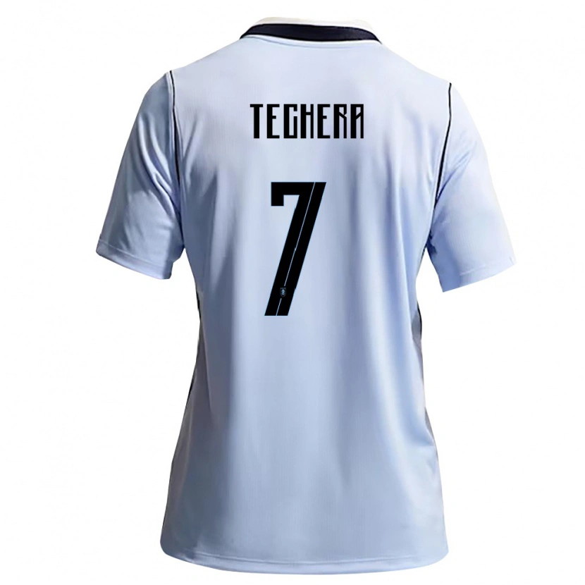 Danxen Dětské Uruguay Facundo Techera #7 Nebeská Modrá Bílá Domů Hráčské Dresy 26-28 Dres