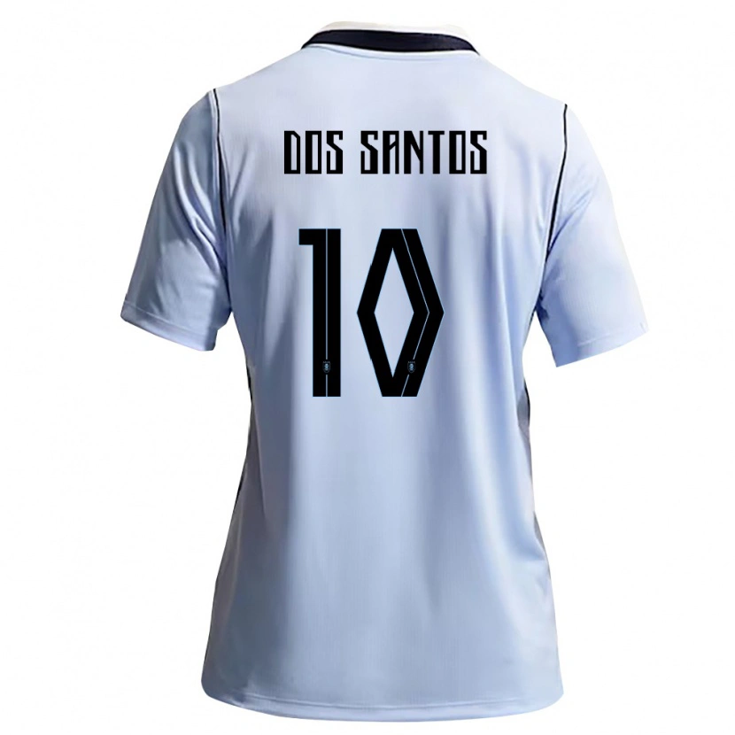 Danxen Dětské Uruguay Agustín Dos Santos #10 Nebeská Modrá Bílá Domů Hráčské Dresy 26-28 Dres