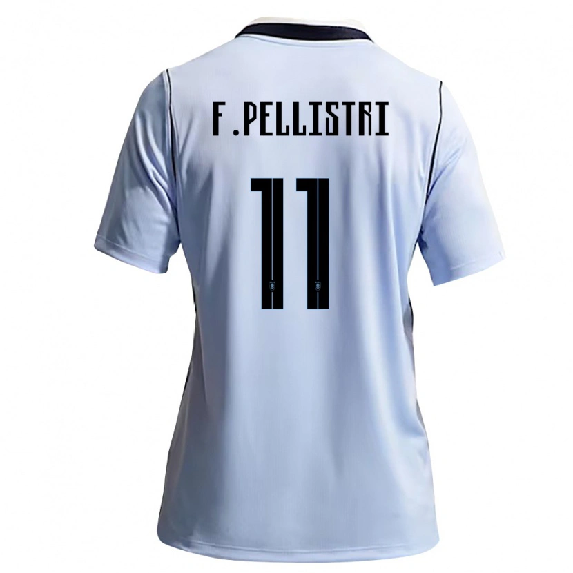 Danxen Dětské Uruguay Facundo Pellistri #11 Nebeská Modrá Bílá Domů Hráčské Dresy 26-28 Dres