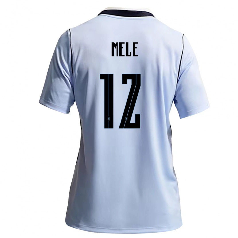 Danxen Dětské Uruguay Santiago Mele #12 Nebeská Modrá Bílá Domů Hráčské Dresy 26-28 Dres