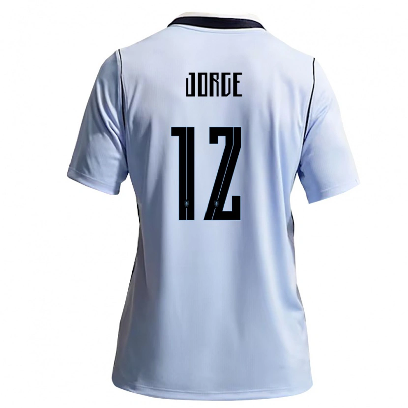 Danxen Dětské Uruguay Lucas Jorge #12 Nebeská Modrá Bílá Domů Hráčské Dresy 26-28 Dres