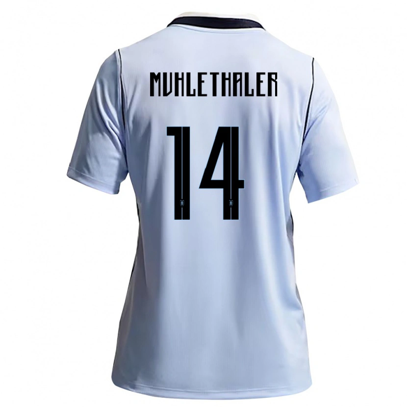 Danxen Dětské Uruguay Stiven Muhlethaler #14 Nebeská Modrá Bílá Domů Hráčské Dresy 26-28 Dres