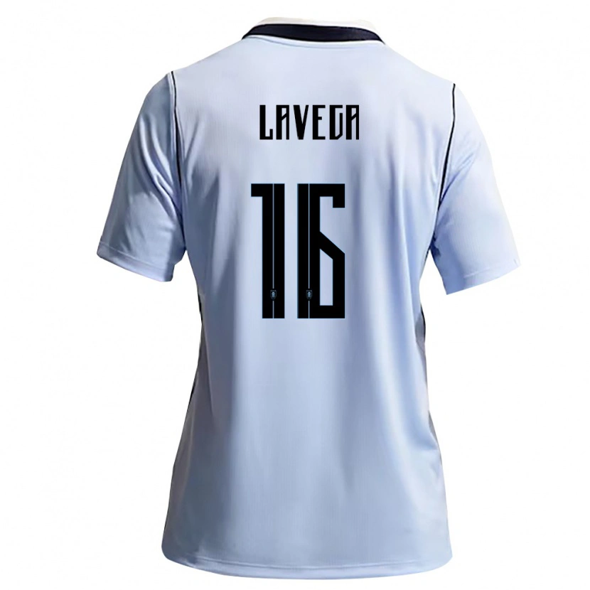 Danxen Dětské Uruguay Joaquín Lavega #16 Nebeská Modrá Bílá Domů Hráčské Dresy 26-28 Dres