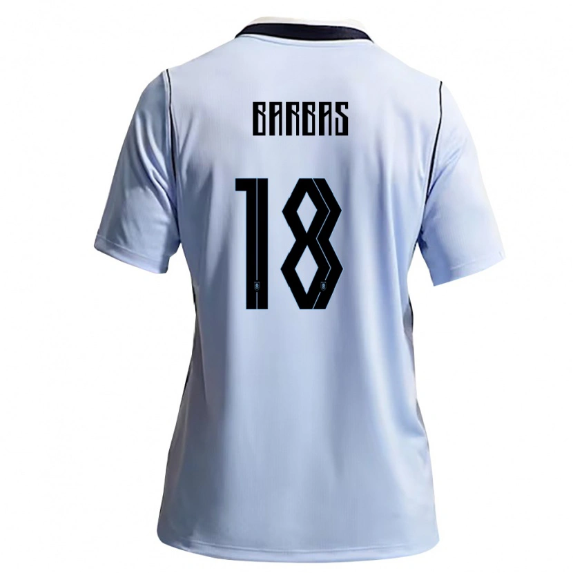 Danxen Dětské Uruguay Germán Barbas #18 Nebeská Modrá Bílá Domů Hráčské Dresy 26-28 Dres