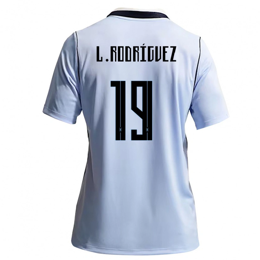 Danxen Dětské Uruguay Luciano Rodríguez #19 Nebeská Modrá Bílá Domů Hráčské Dresy 26-28 Dres