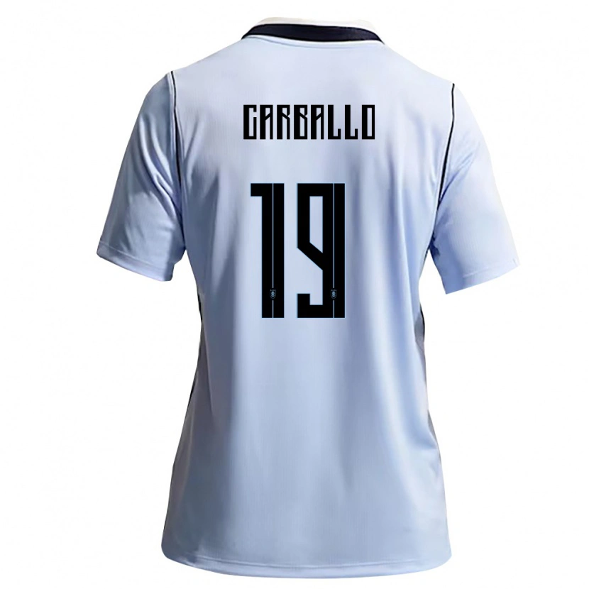 Danxen Dětské Uruguay Wendy Carballo #19 Nebeská Modrá Bílá Domů Hráčské Dresy 26-28 Dres