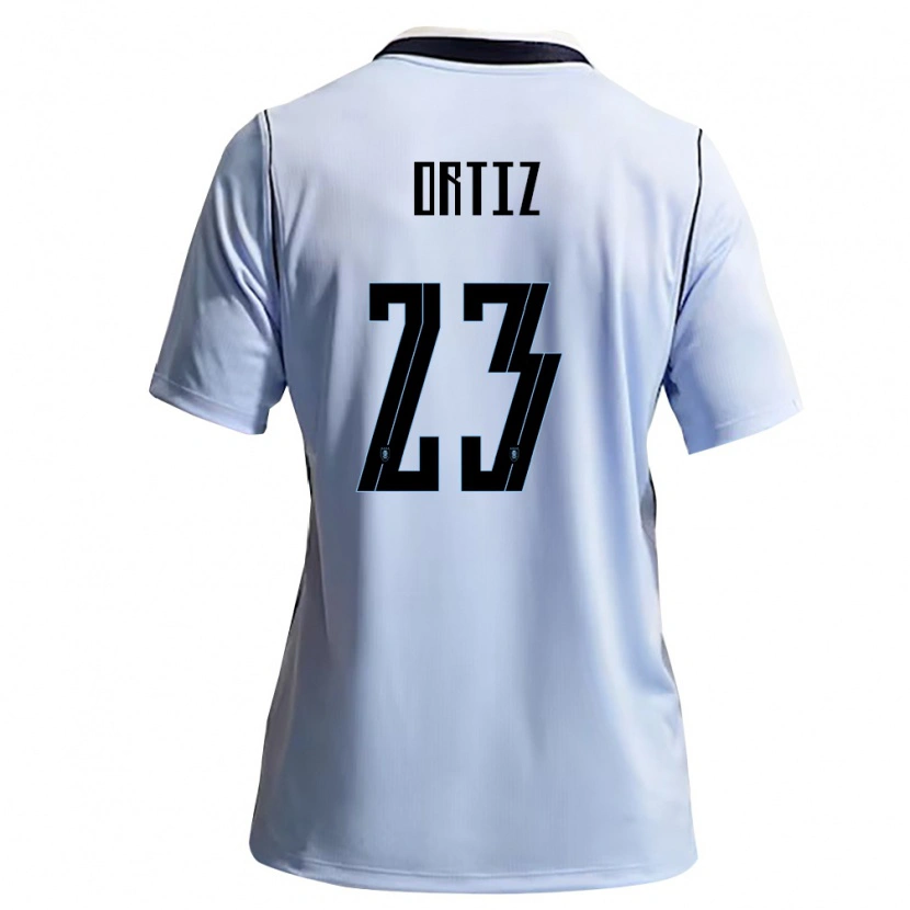 Danxen Dětské Uruguay Felipe Ortiz #23 Nebeská Modrá Bílá Domů Hráčské Dresy 26-28 Dres