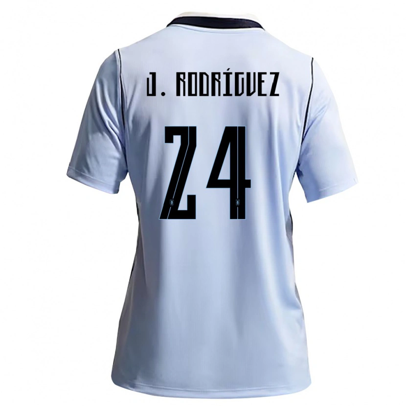 Danxen Dětské Uruguay José Luis Rodríguez #24 Nebeská Modrá Bílá Domů Hráčské Dresy 26-28 Dres