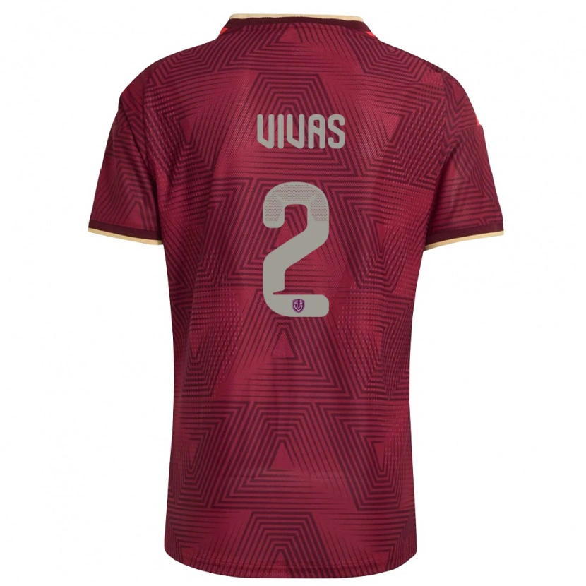 Danxen Dětské Venezuela Carlos Vivas #2 Vínová Zlatá Žlutá Domů Hráčské Dresy 26-28 Dres