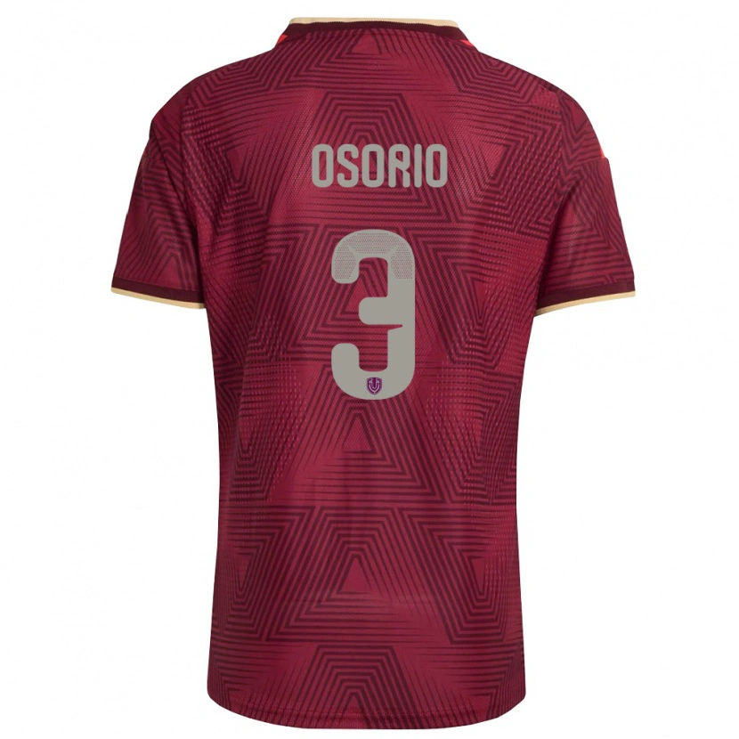 Danxen Dětské Venezuela Yordan Osorio #3 Vínová Zlatá Žlutá Domů Hráčské Dresy 26-28 Dres