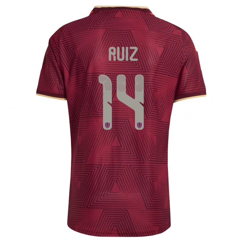 Danxen Dětské Venezuela Maicol Ruiz #14 Vínová Zlatá Žlutá Domů Hráčské Dresy 26-28 Dres