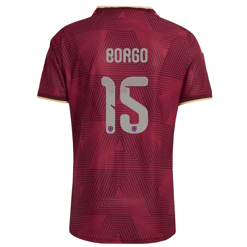 Danxen Dětské Venezuela Ángel Borgo #15 Vínová Zlatá Žlutá Domů Hráčské Dresy 26-28 Dres