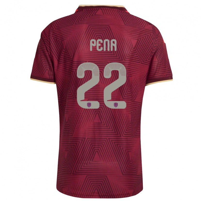 Danxen Dětské Venezuela Lewuis Peña #22 Vínová Zlatá Žlutá Domů Hráčské Dresy 26-28 Dres