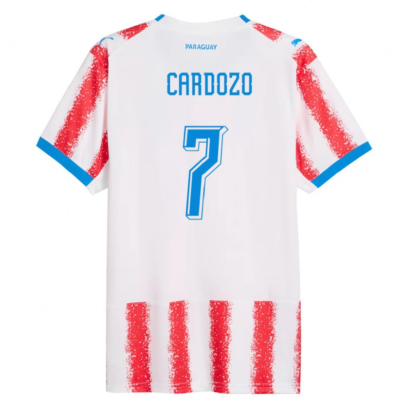 Danxen Dětské Paraguay Fernando Cardozo #7 Bílá Červená Modrá Domů Hráčské Dresy 26-28 Dres