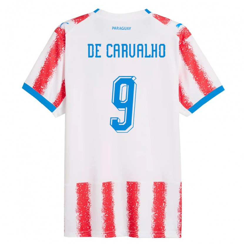 Danxen Dětské Paraguay Mauricio De Carvalho #9 Bílá Červená Modrá Domů Hráčské Dresy 26-28 Dres