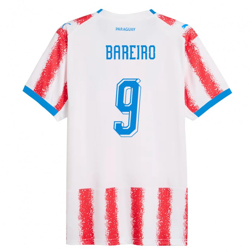 Danxen Dětské Paraguay Adam Bareiro #9 Bílá Červená Modrá Domů Hráčské Dresy 26-28 Dres