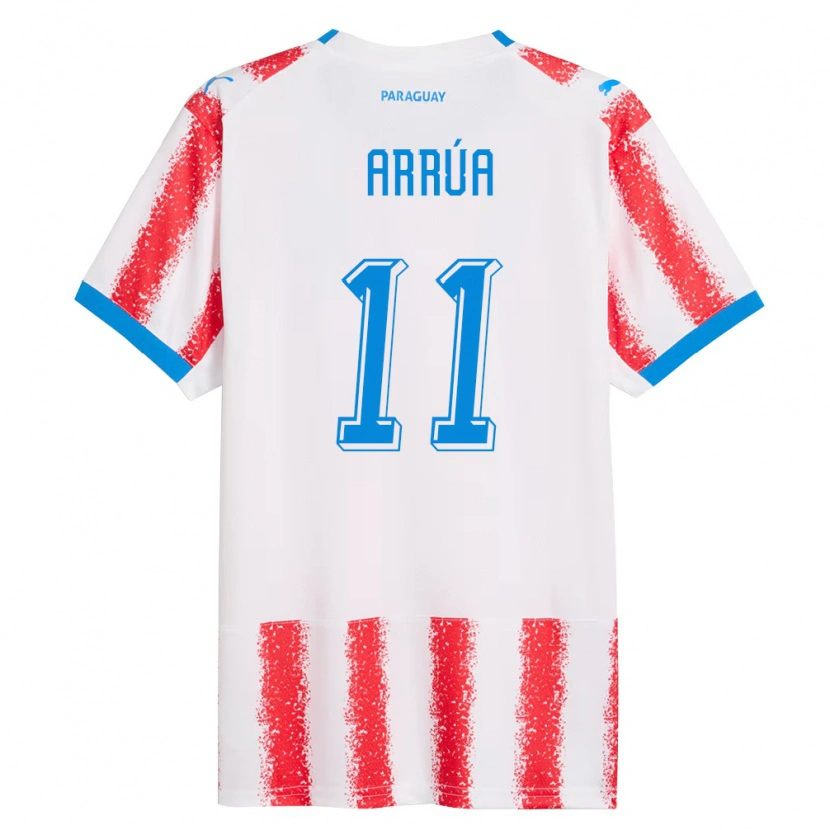 Danxen Dětské Paraguay Enzo Arrúa #11 Bílá Červená Modrá Domů Hráčské Dresy 26-28 Dres