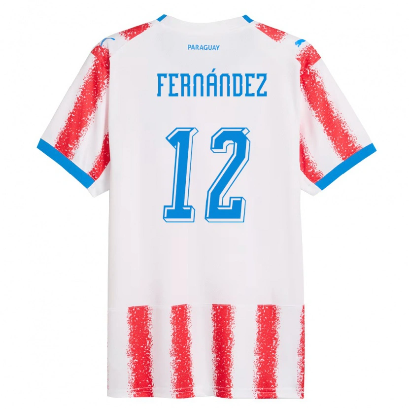 Danxen Dětské Paraguay Roberto Fernández #12 Bílá Červená Modrá Domů Hráčské Dresy 26-28 Dres