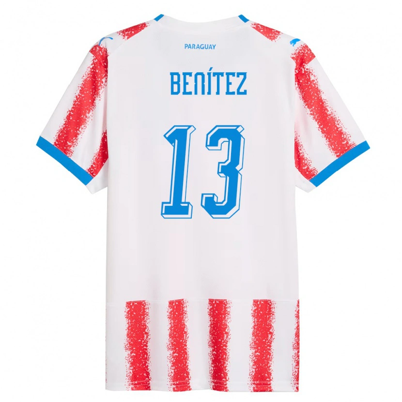 Danxen Dětské Paraguay Alan Benítez #13 Bílá Červená Modrá Domů Hráčské Dresy 26-28 Dres
