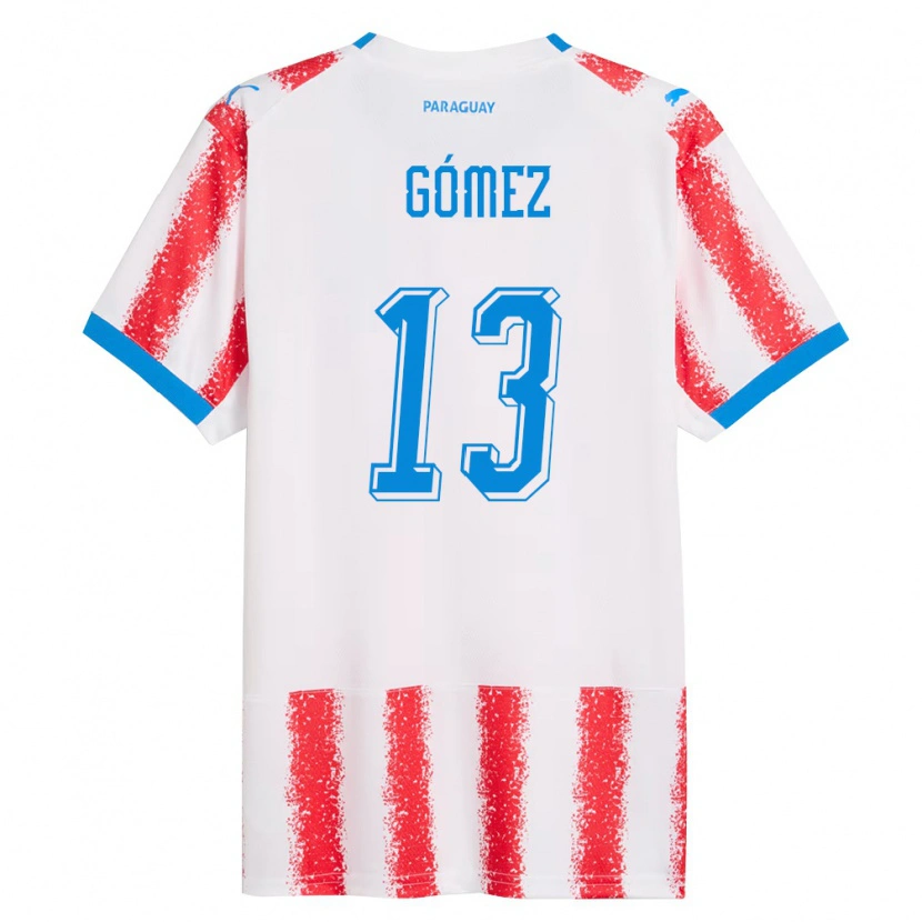 Danxen Dětské Paraguay Giovanni Gómez #13 Bílá Červená Modrá Domů Hráčské Dresy 26-28 Dres