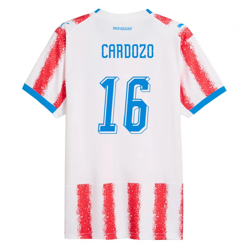 Danxen Dětské Paraguay Juan Cardozo #16 Bílá Červená Modrá Domů Hráčské Dresy 26-28 Dres