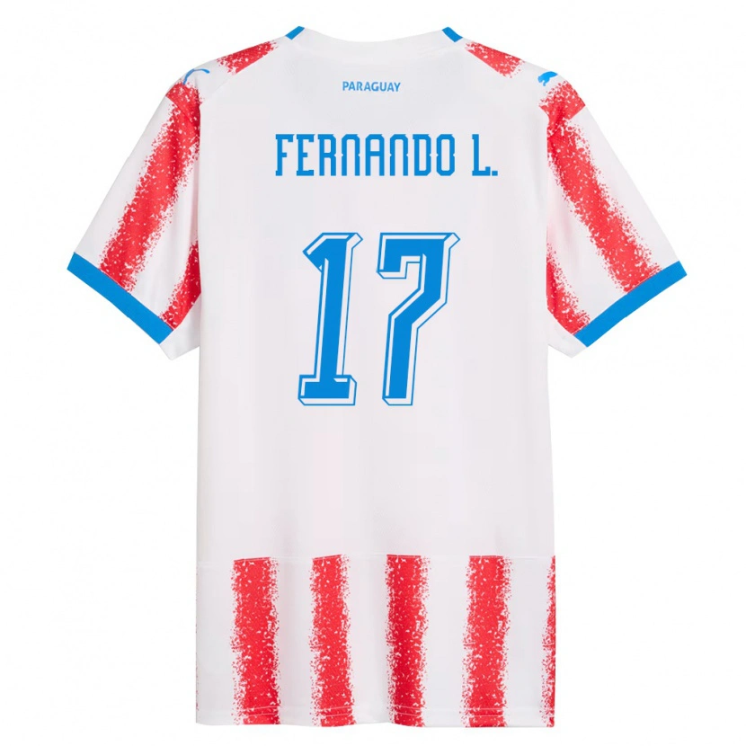 Danxen Dětské Paraguay Fernando Leguizamón #17 Bílá Červená Modrá Domů Hráčské Dresy 26-28 Dres