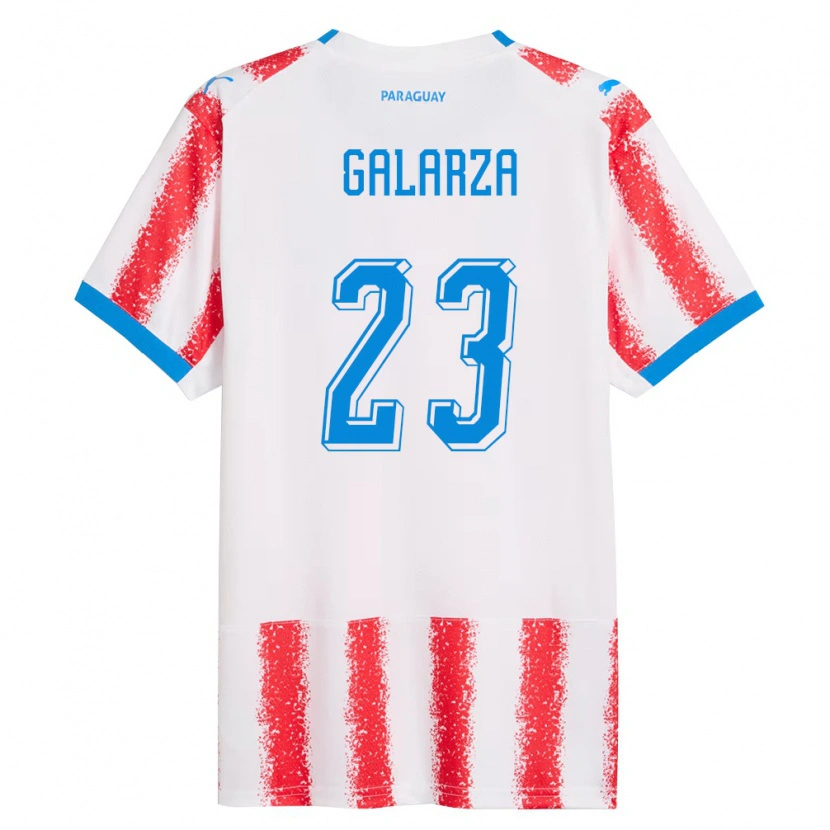 Danxen Dětské Paraguay Matías Galarza #23 Bílá Červená Modrá Domů Hráčské Dresy 26-28 Dres
