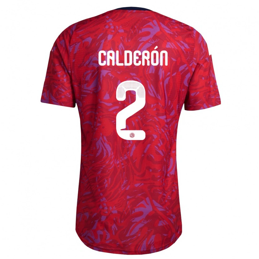 Danxen Dětské Kostarika Brayan Calderón #2 Červená Fialová Námořnická Domů Hráčské Dresy 26-28 Dres