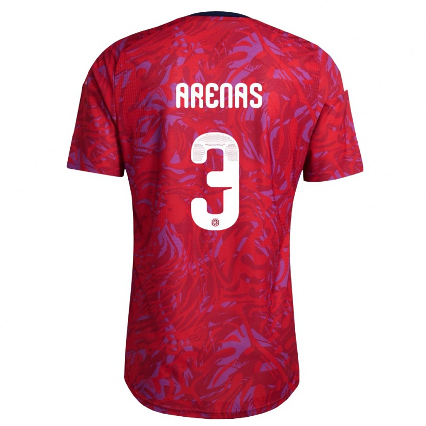 Danxen Dětské Kostarika Alejandro Arenas #3 Červená Fialová Námořnická Domů Hráčské Dresy 26-28 Dres