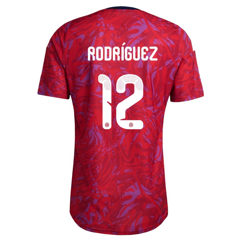 Danxen Dětské Kostarika Lixy Rodriguez #12 Červená Fialová Námořnická Domů Hráčské Dresy 26-28 Dres