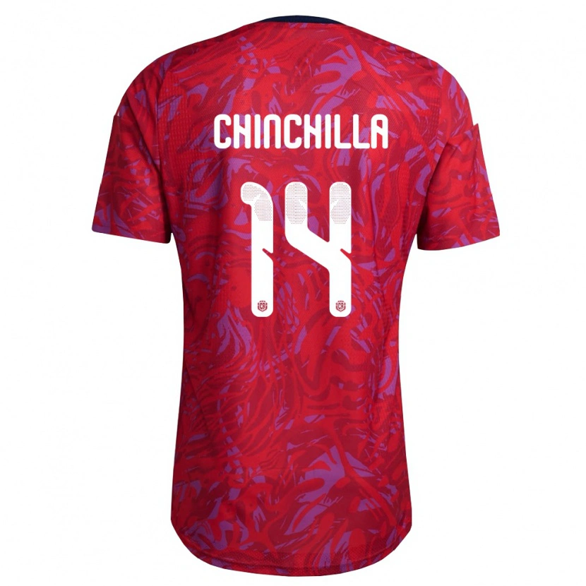 Danxen Dětské Kostarika Priscila Chinchilla #14 Červená Fialová Námořnická Domů Hráčské Dresy 26-28 Dres