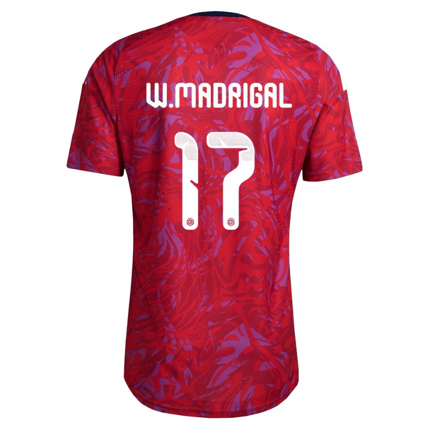 Danxen Dětské Kostarika Warren Madrigal #17 Červená Fialová Námořnická Domů Hráčské Dresy 26-28 Dres