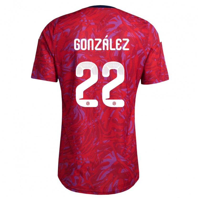 Danxen Dětské Kostarika Kenneth González #22 Červená Fialová Námořnická Domů Hráčské Dresy 26-28 Dres