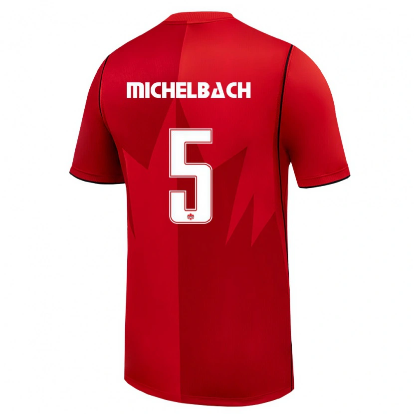 Danxen Dětské Kanada Kilian Michelbach #5 Červená Bílá Domů Hráčské Dresy 26-28 Dres