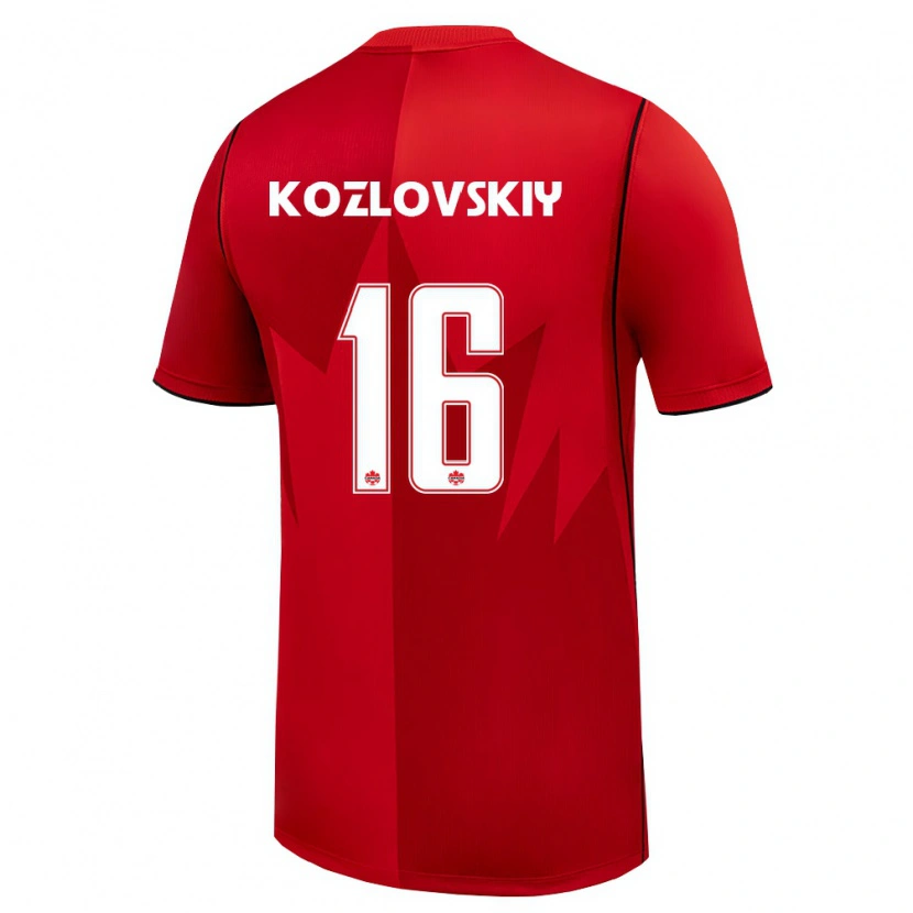 Danxen Dětské Kanada Sergey Kozlovskiy #16 Červená Bílá Domů Hráčské Dresy 26-28 Dres