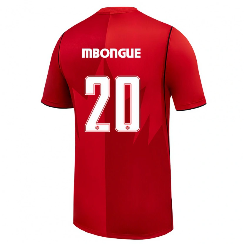 Danxen Dětské Kanada Hugo Mbongue #20 Červená Bílá Domů Hráčské Dresy 26-28 Dres
