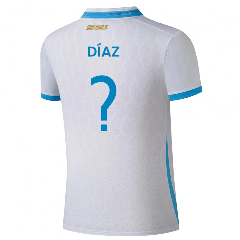 Danxen Dětské Guatemala Hendryck Díaz #0 Bílá Nebeská Modrá Zlatá Domů Hráčské Dresy 26-28 Dres