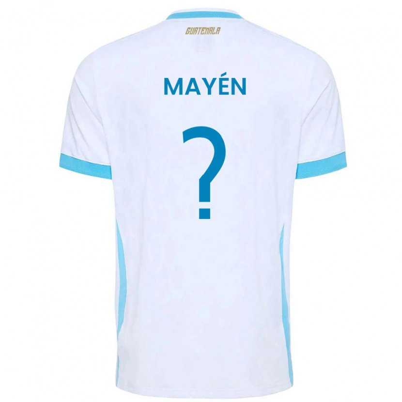 Danxen Dětské Guatemala Kellin Mayén #0 Bílá Nebeská Modrá Zlatá Domů Hráčské Dresy 26-28 Dres