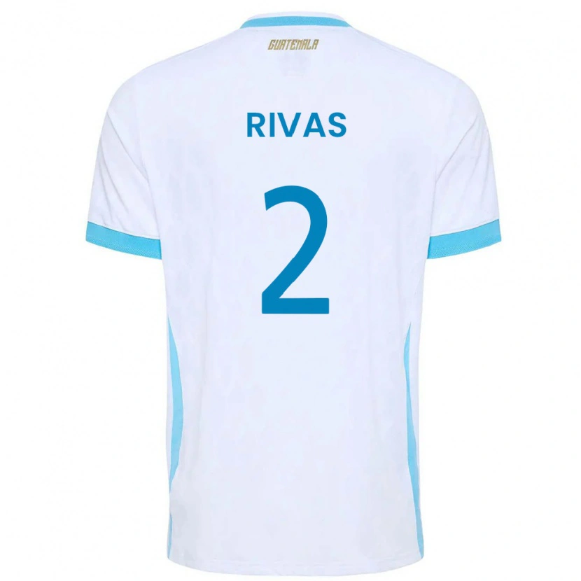 Danxen Dětské Guatemala Leandro Rivas #2 Bílá Nebeská Modrá Zlatá Domů Hráčské Dresy 26-28 Dres