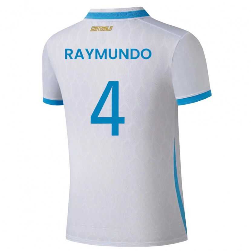 Danxen Dětské Guatemala Cristopher Raymundo #4 Bílá Nebeská Modrá Zlatá Domů Hráčské Dresy 26-28 Dres