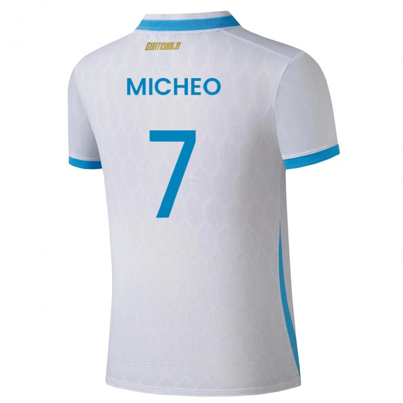 Danxen Dětské Guatemala Matías Micheo #7 Bílá Nebeská Modrá Zlatá Domů Hráčské Dresy 26-28 Dres