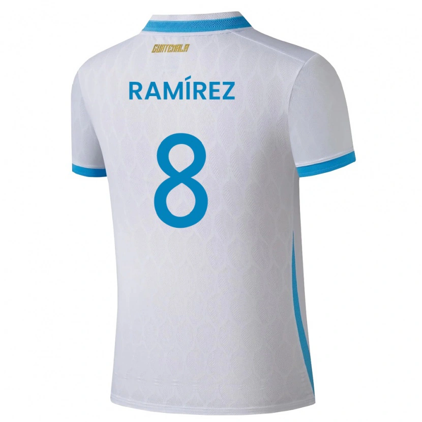 Danxen Dětské Guatemala Dennis Ramírez #8 Bílá Nebeská Modrá Zlatá Domů Hráčské Dresy 26-28 Dres
