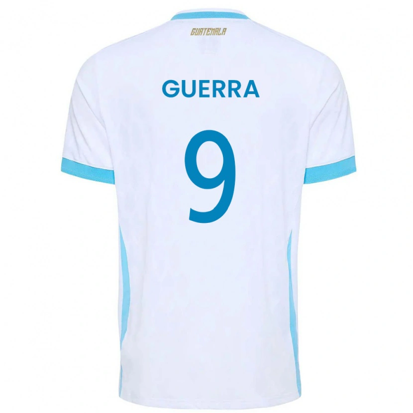 Danxen Dětské Guatemala Oseas Guerra #9 Bílá Nebeská Modrá Zlatá Domů Hráčské Dresy 26-28 Dres