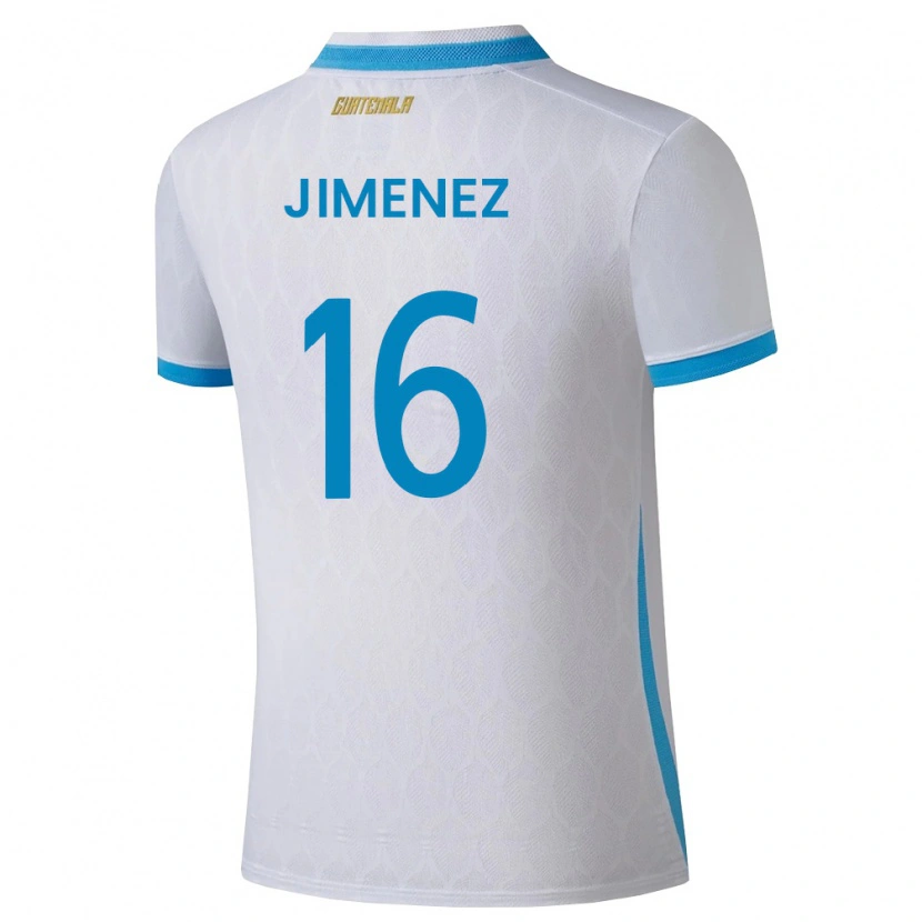 Danxen Dětské Guatemala Joshua Jimenez #16 Bílá Nebeská Modrá Zlatá Domů Hráčské Dresy 26-28 Dres