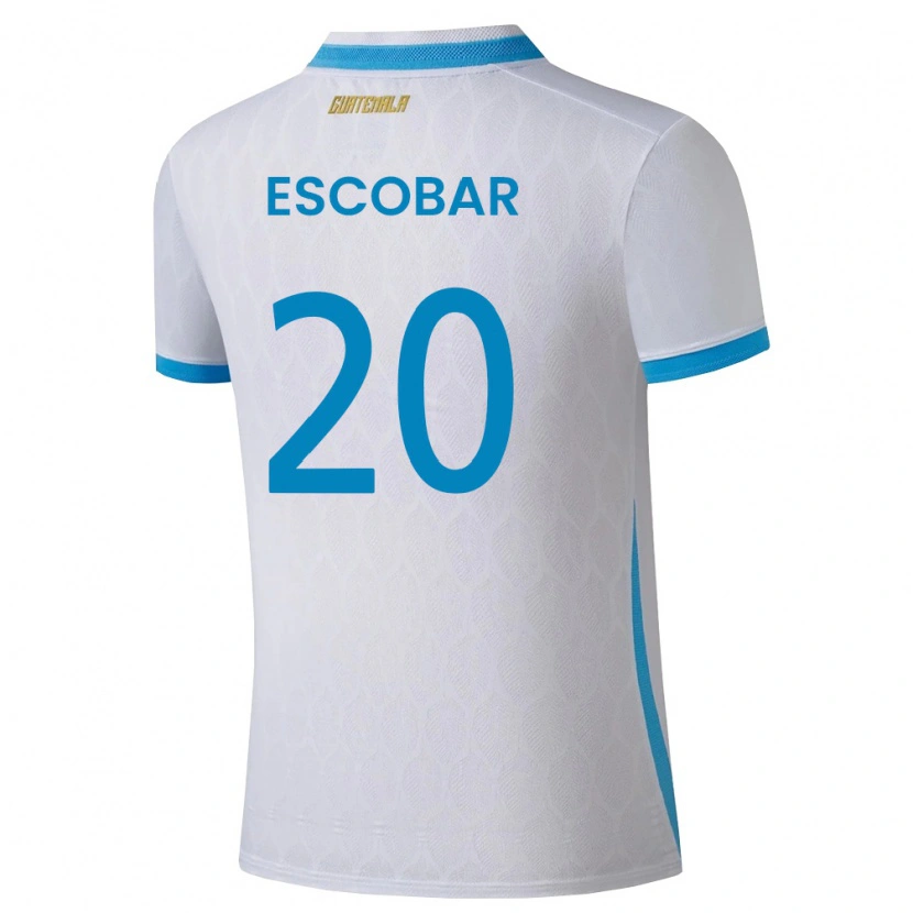 Danxen Dětské Guatemala Olger Escobar #20 Bílá Nebeská Modrá Zlatá Domů Hráčské Dresy 26-28 Dres